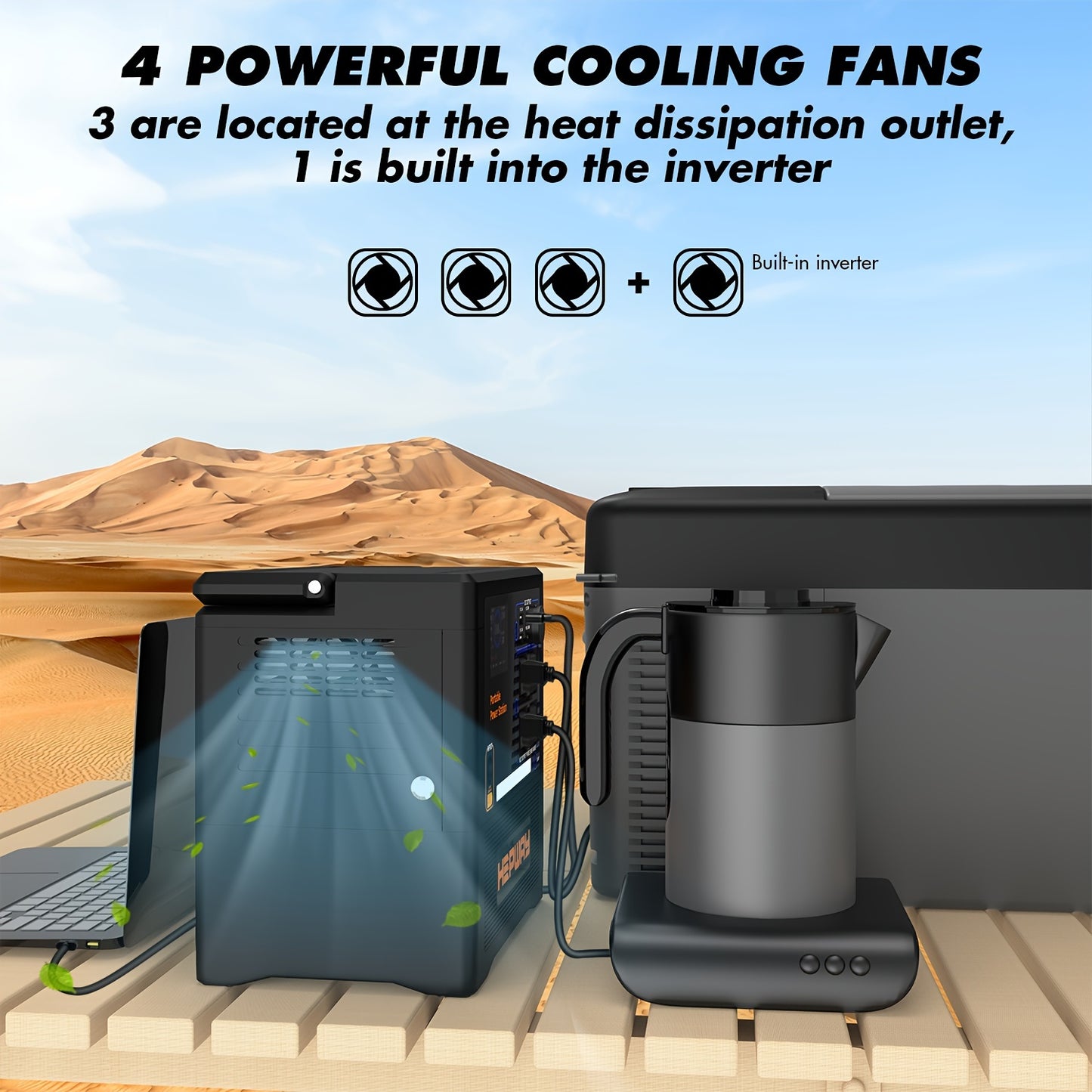 1300W Portable Power Station with AC Outlet, Pure Sine Wave, DC & USB