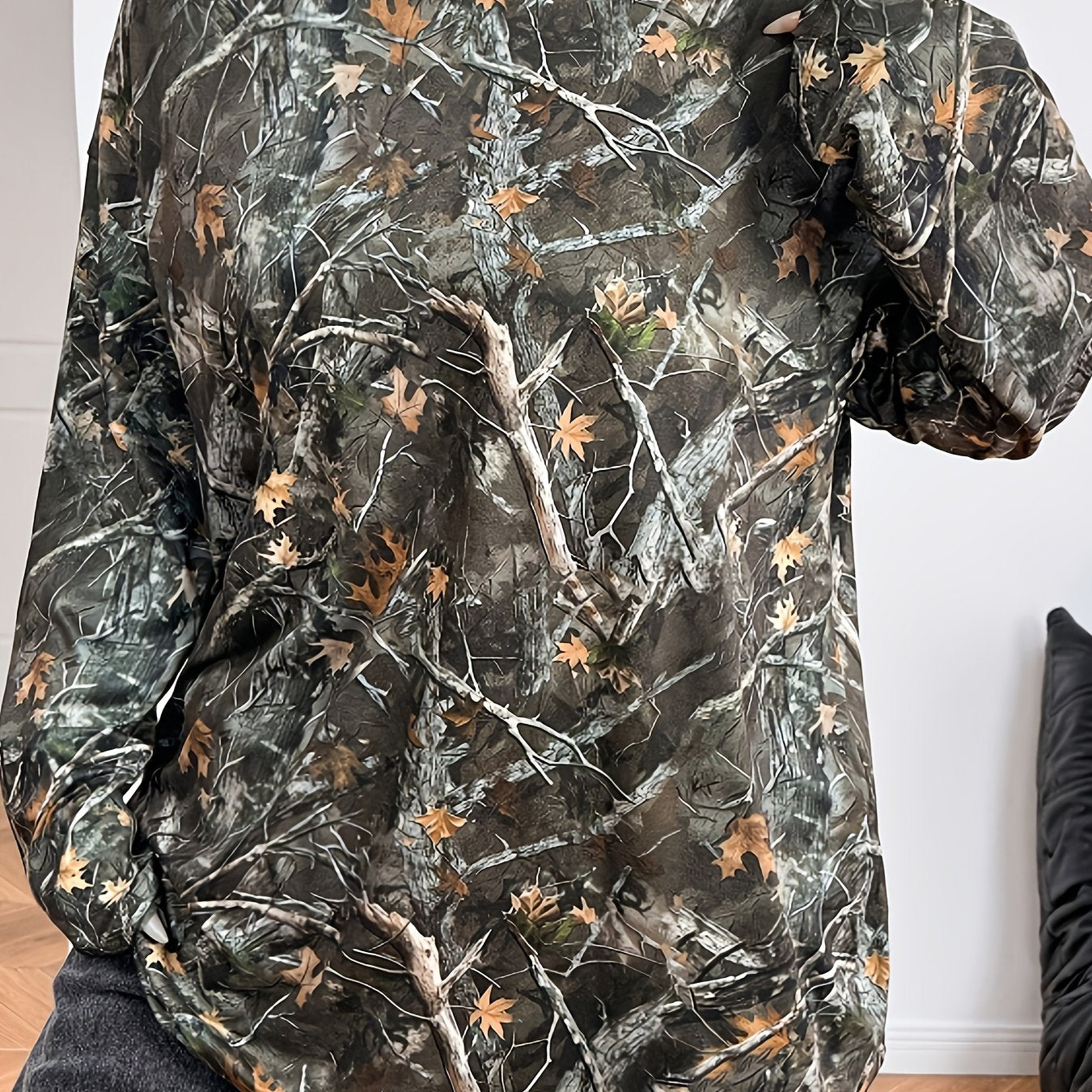 Women's Camouflage Print Long Sleeve T-Shirt, Polyester 95% Spandex 5% Knit Fabric, Medium Stretch