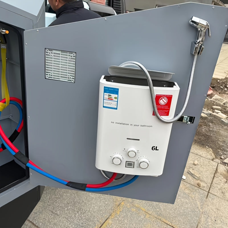 Portable Tankless Water Heater - 6L, 1.58GPM Propane, Overheat Protection