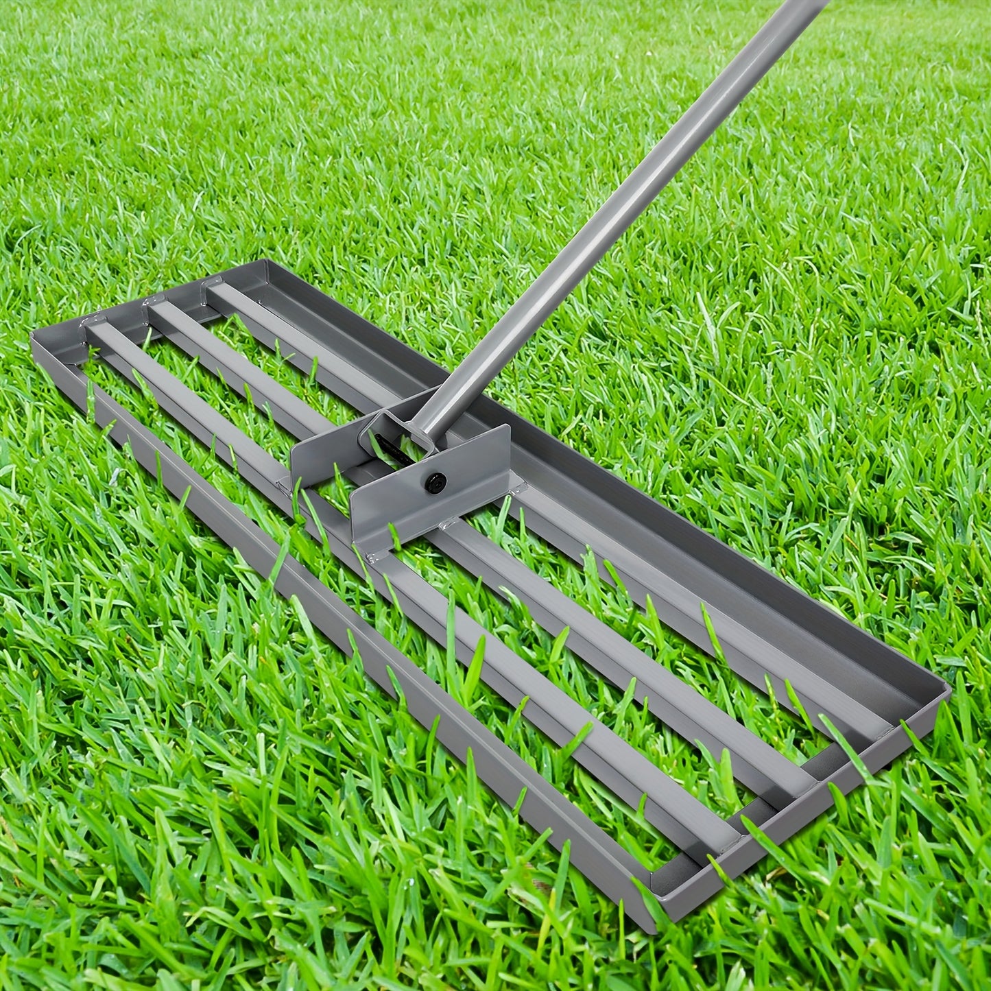 Lawn Leveling Rake With Extended 76.5 Long Handle 30×10 Heavy Duty Tool For Leveling.