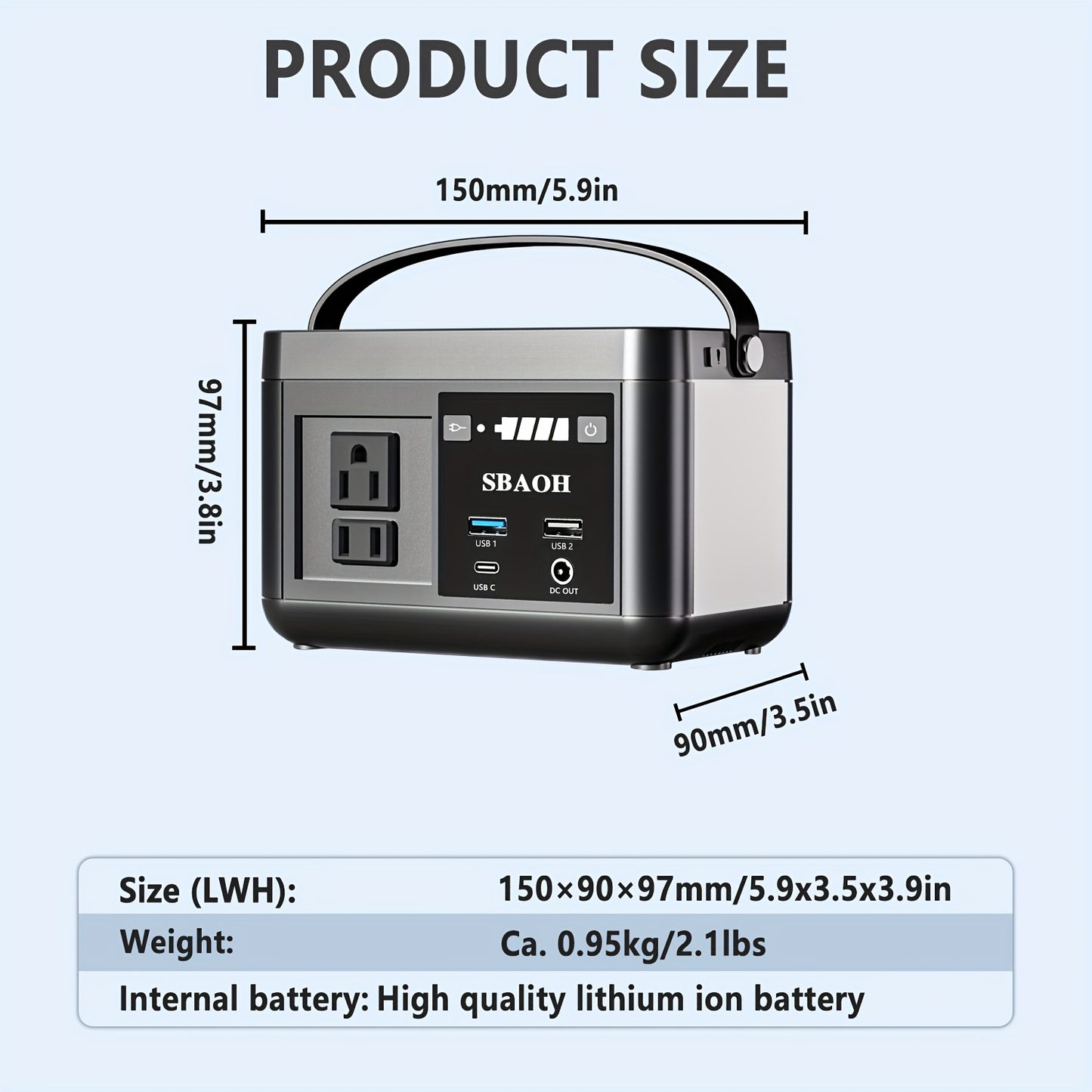Portable Power Station 88.8WH, Solar Generator Lithium Battery Power 110V AC USB-C Power Delivery Solar Generator