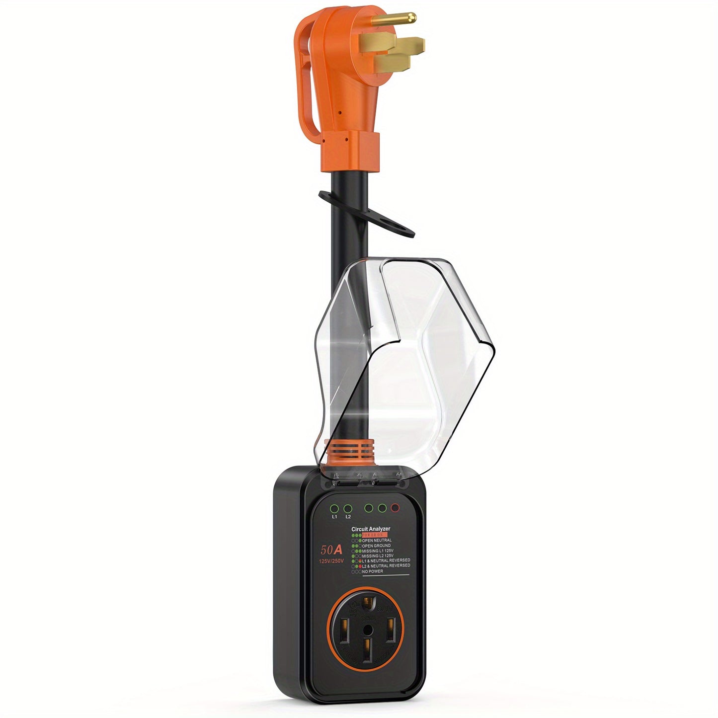 50 Amp RV Surge Protector with Circuit Analyzer - Full Protection (12000 Joules), Weather-Resistant, SSOA & Outlet Test