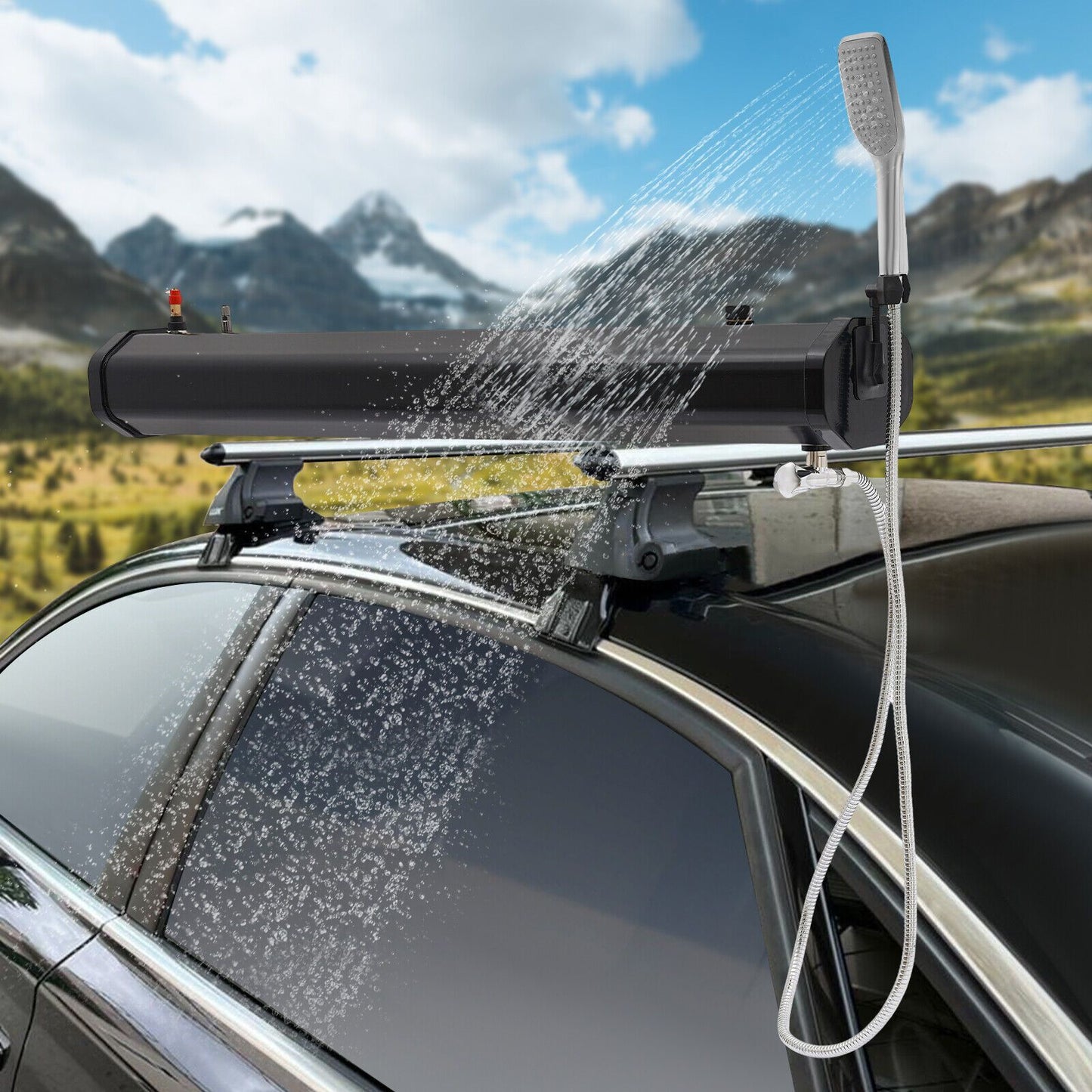 4.76gal Portable Camping Shower System - Durable PVC, Easy-Pressure 1.6bar- Ideal for Car Roof Rack