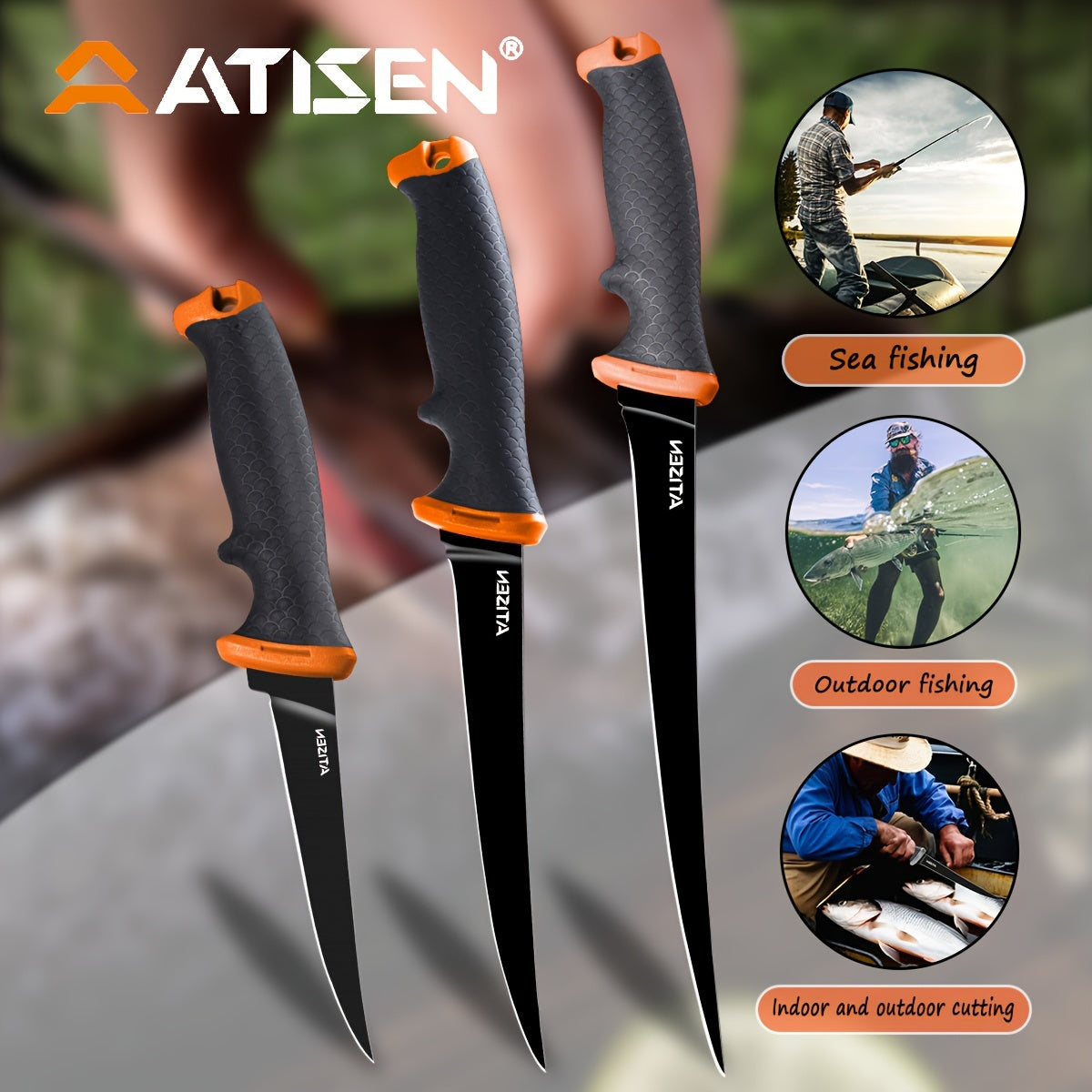 10pcs Stainless Steel Knife Set with Non-Slip Handles