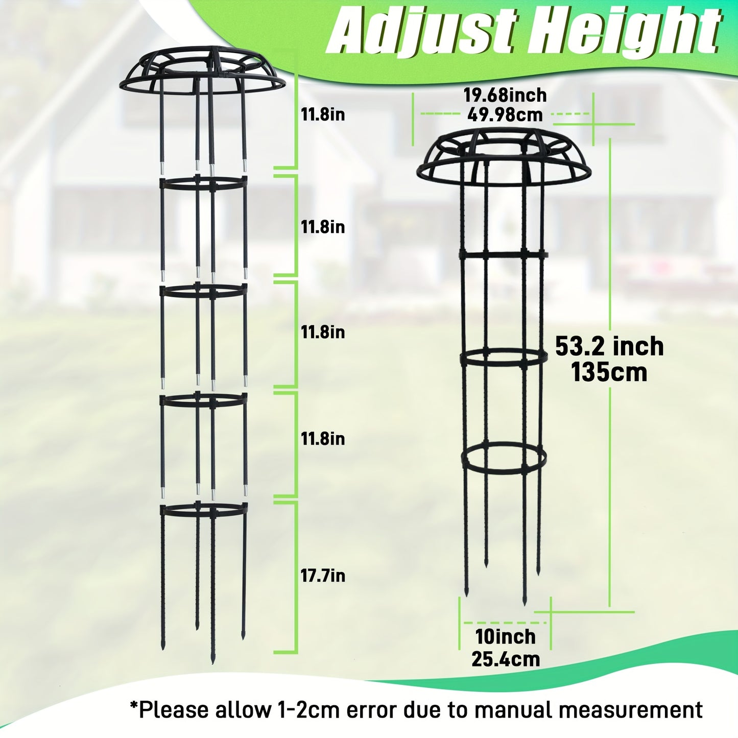 1PC 53 Inch Splicing Plant Mushroom Top Climbing Support Frame