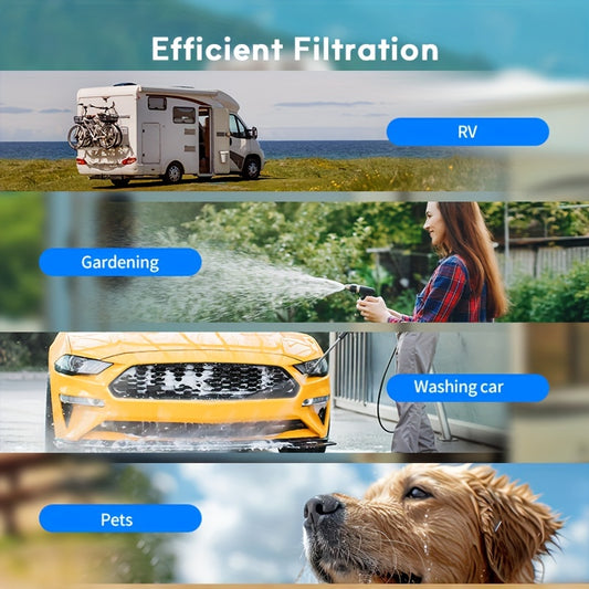 4pcs RV Direct Drinking Water Filters, Equipped With Hose Protectors, NSF Certified For RVs And Boats, Effectively Reduce Lead, Fluoride, Chlorine, And Odors.