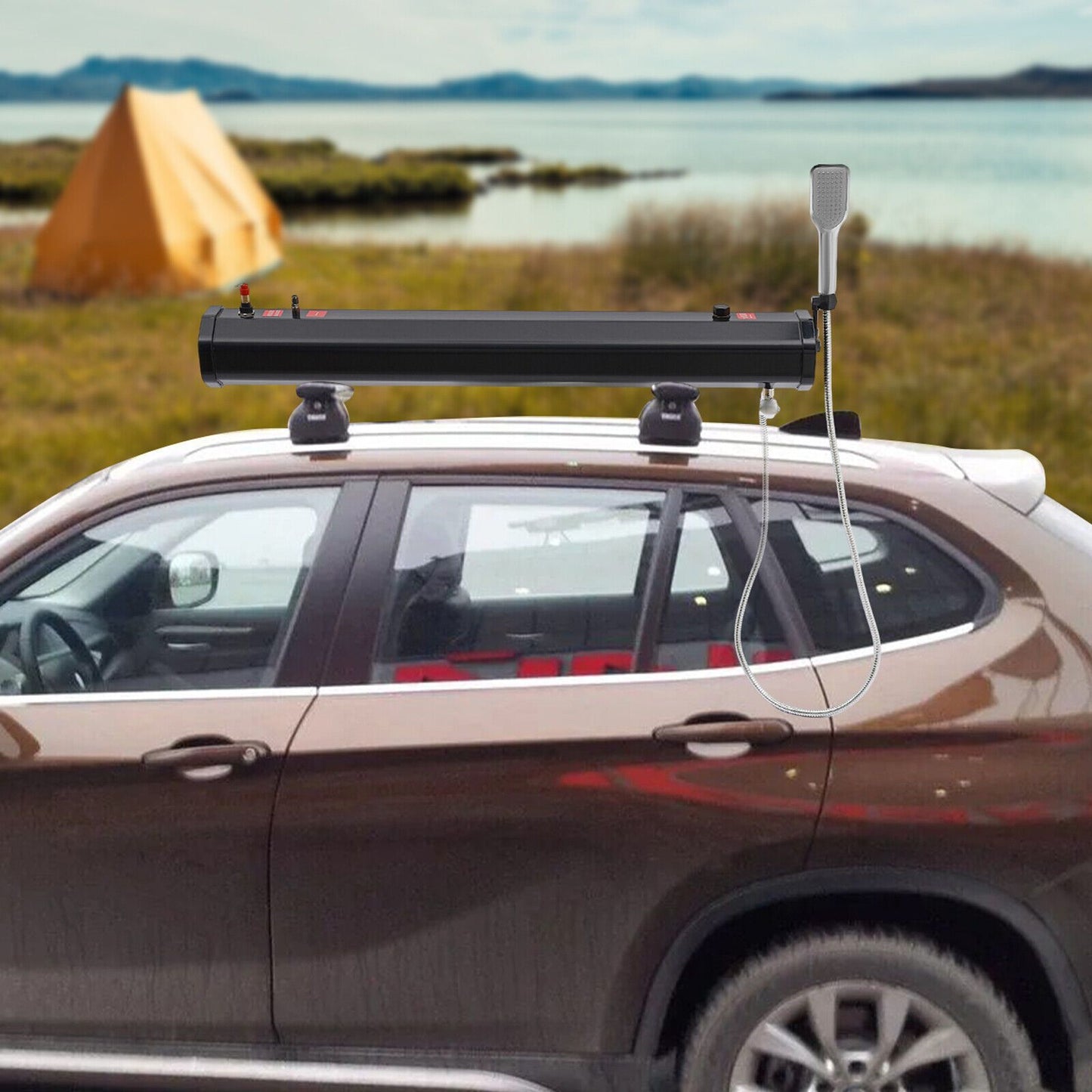 4.76gal Portable Camping Shower System - Durable PVC, Easy-Pressure 1.6bar- Ideal for Car Roof Rack