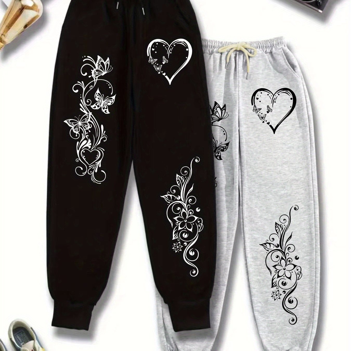 Two-piece Set of Large Size Women's Trousers