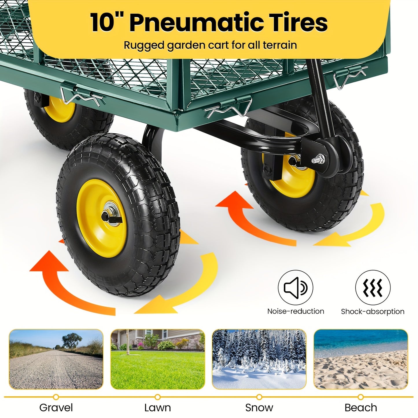 HOMDOX Garden Cart, Heavy Duty 880 Lbs Capacity