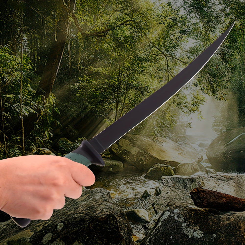 4pcs/Set Fish Cutting Fillet Knife, Non-stick Coating PP+TPR Soft Handle, Stainless Steel Fishing Knife Included Sheath