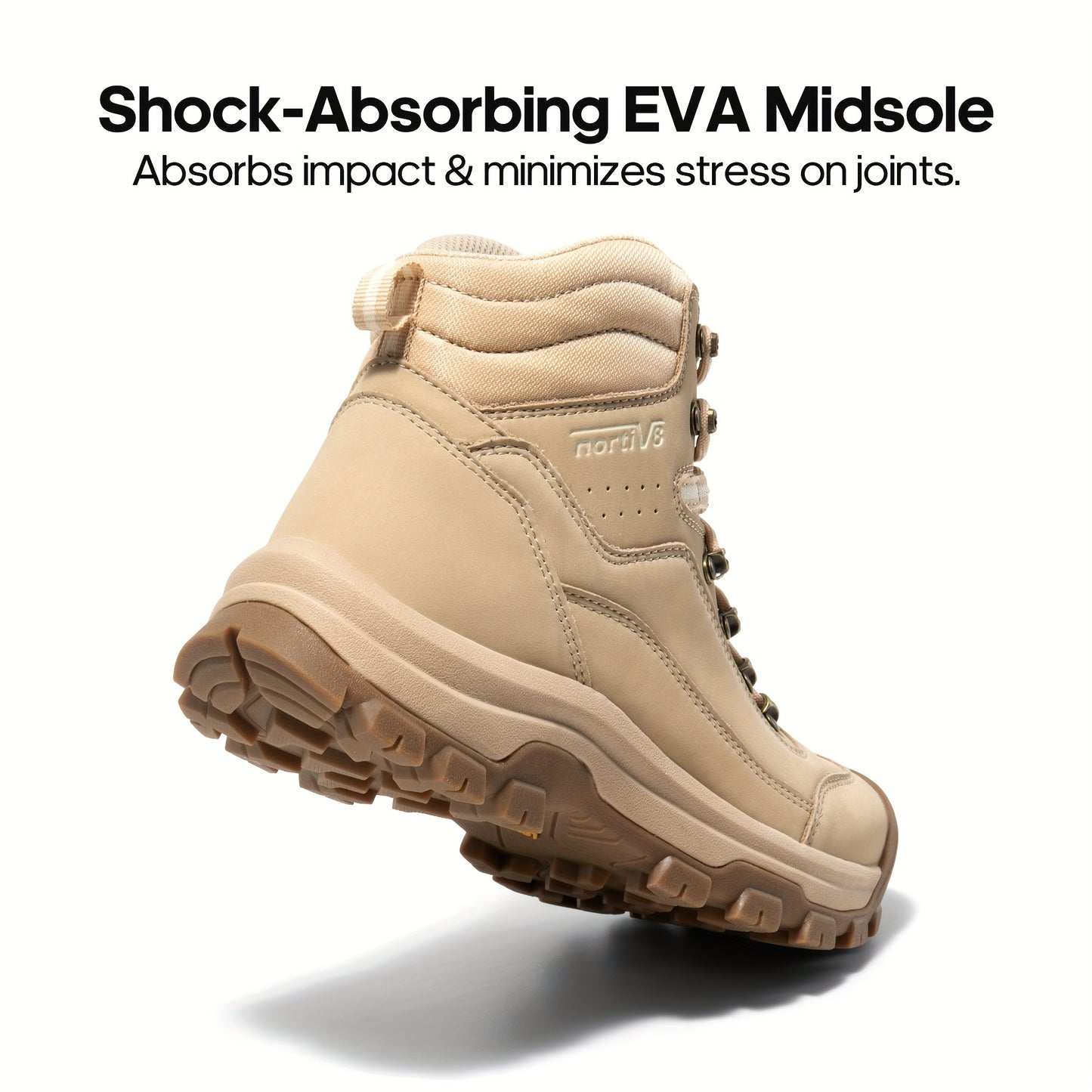 Women's Waterproof Hiking Boots - Durable Leather, Comfortable EVA Insole with Arch Support