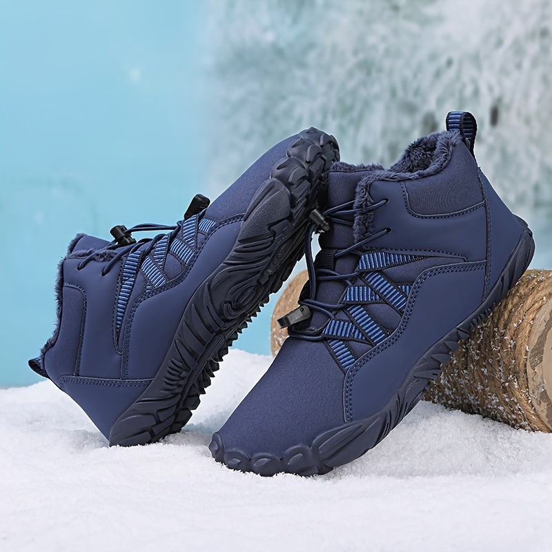 Outdoor Snow Boots for Women, Winter Plush Shoes, Anti Splash, Anti Slip, Wear-Resistant Hiking Shoes