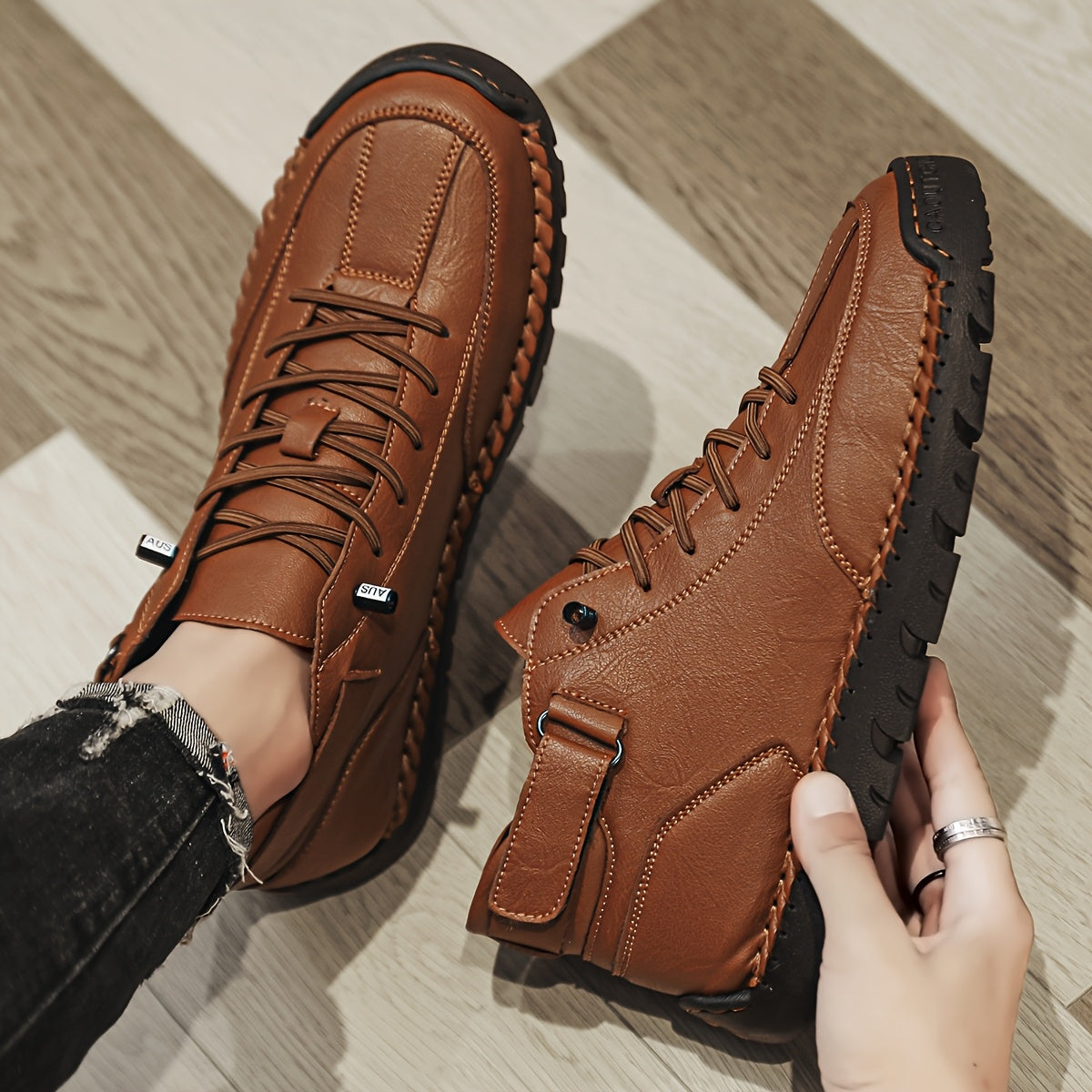 Ankle Boots Hand-sewn Outdoor Work Shoes