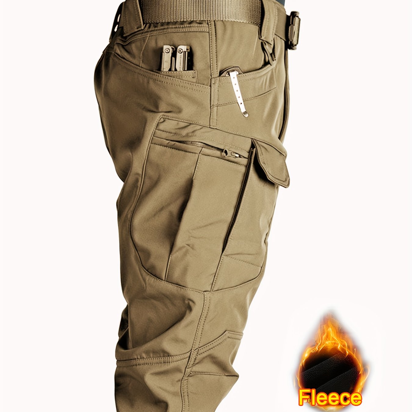 Men's Multi Pocket Fleece Warm Tactical Pants