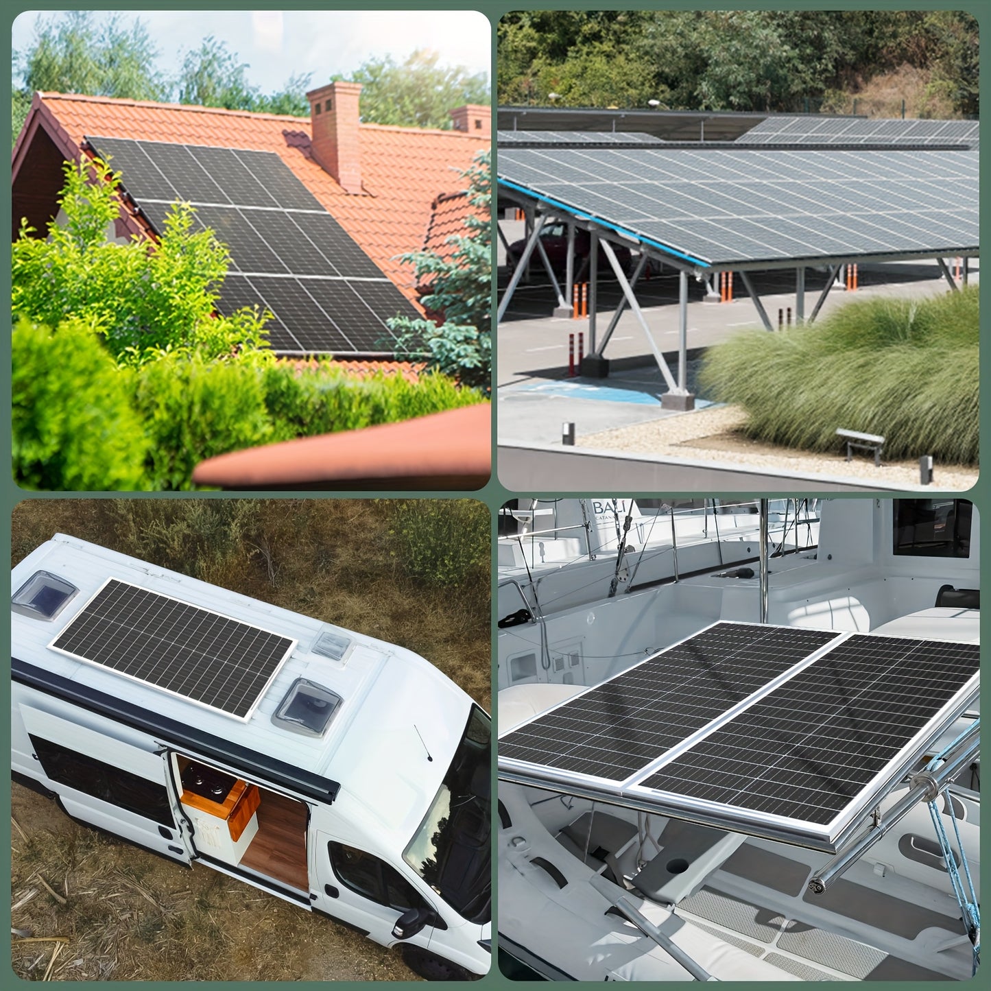 100 Watt Solar Panels 12 Volt Monocrystalline Technology 12BB Cell High-Efficiency PV Module Power Charger