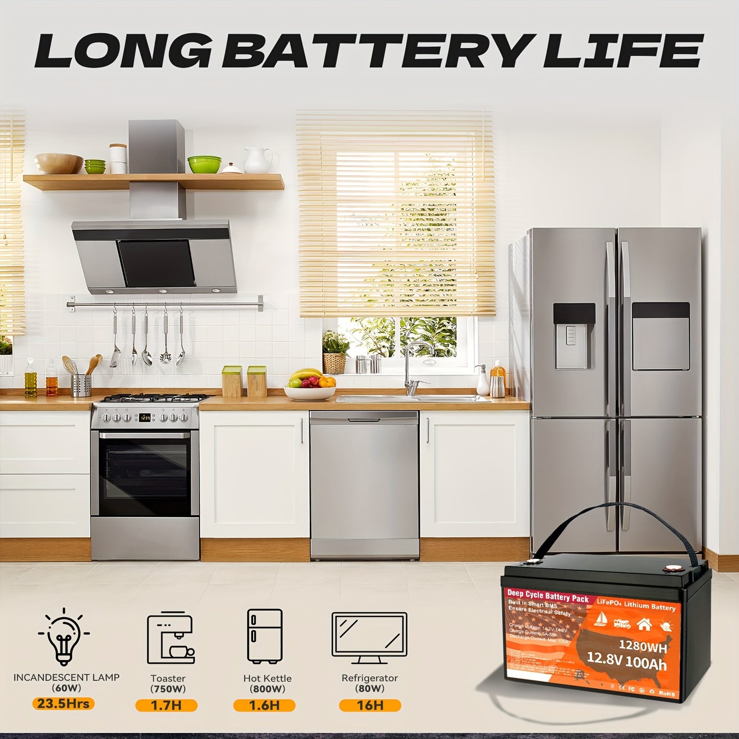 12V Lithium Battery 100AH With BMS And 8000 Deep Cycles