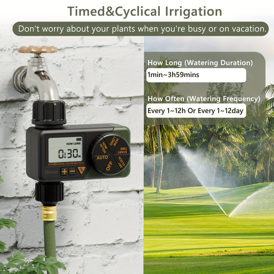 Water Sprinkler Timer, Irrigation Hose Timer With Weekly And Daily Frequency Irrigation, Rain Delay And Manual Watering For Lawns And Gardens
