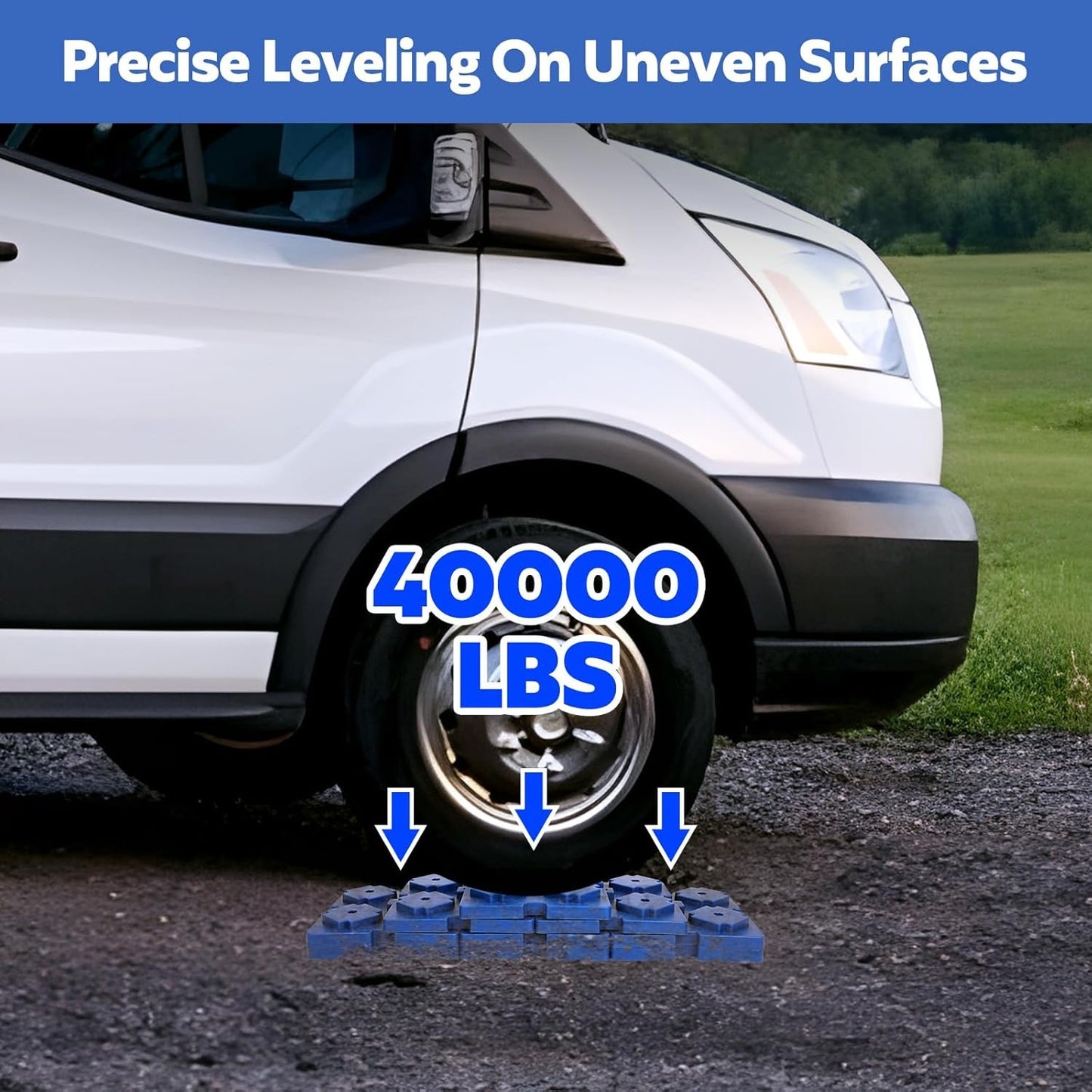 Rv Leveling Blocks, 10 Pack Trailer Accessories with Carrying Bag, Stackable Jack Pads, Interlocking Nested Design to Leveling Single and Dual Wheels