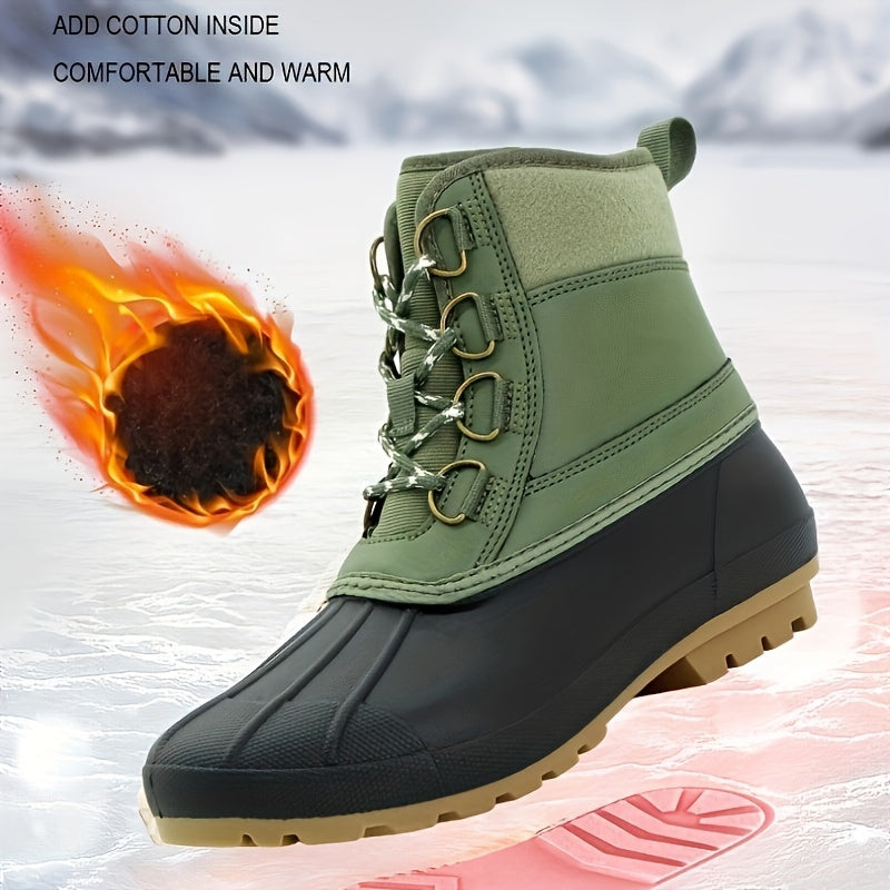 Waterproof Fashion Winter Duck Boots, Anti-slip Lace-up