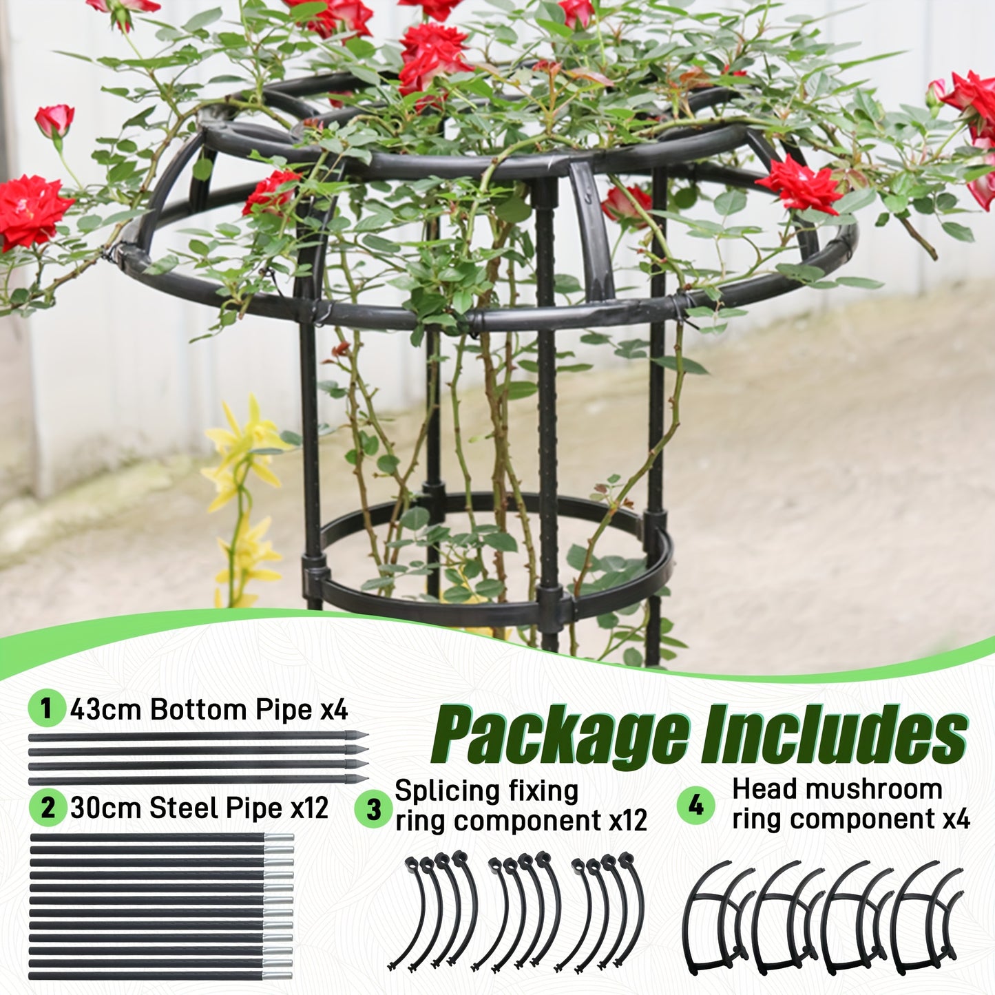 1PC 53 Inch Splicing Plant Mushroom Top Climbing Support Frame