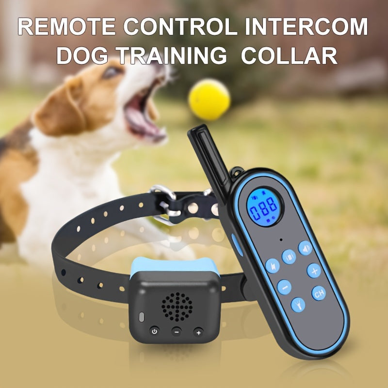 Remote Control Intercom Dog Training Collar with Voice Call Function, Adjustable Cotton Material, Electric Shock Training Device for Dogs,