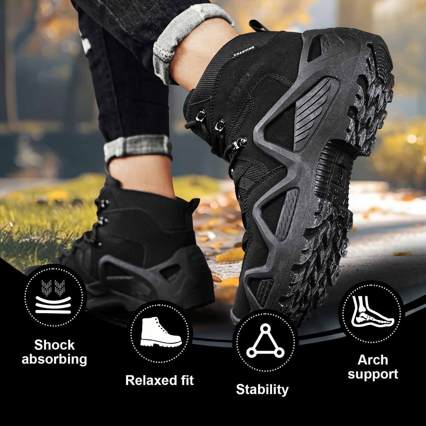 Men Boots, Waterproof, Comfortable, Slip Resistant, And Durable Lace Up Shoes