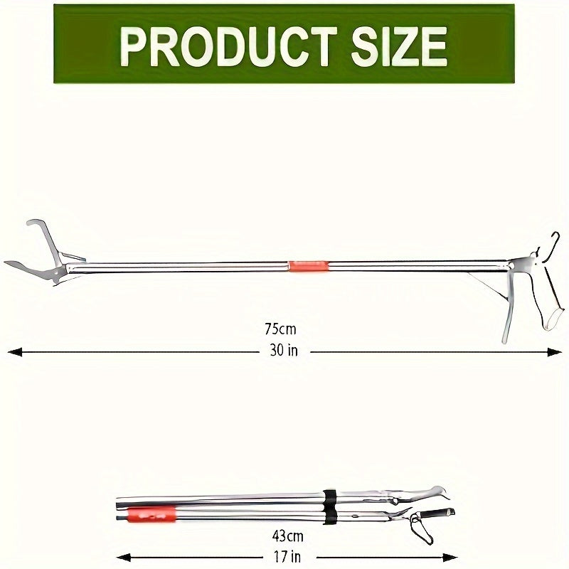 Stainless Steel Snake Stick, Folding Snake Grabber with Lock Snake Grabber Tool Ha Extended Claw Clamp for Secure Grip