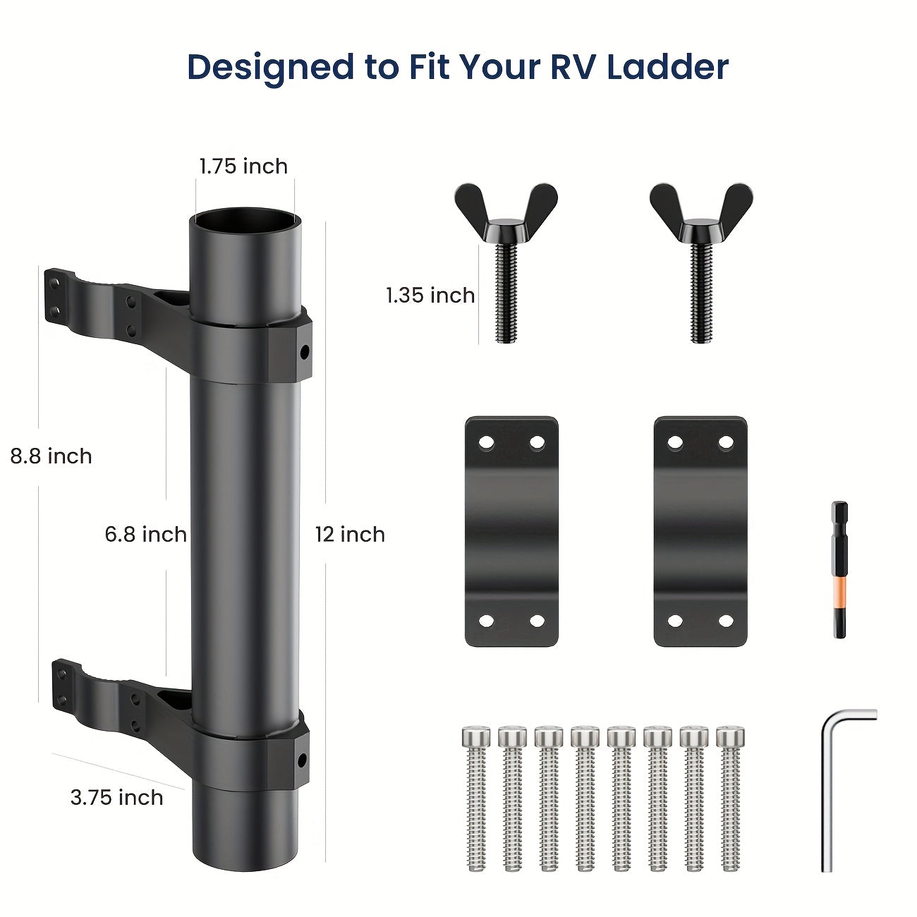 Heavy-Duty Aluminum RV Ladder Flagpole Holder