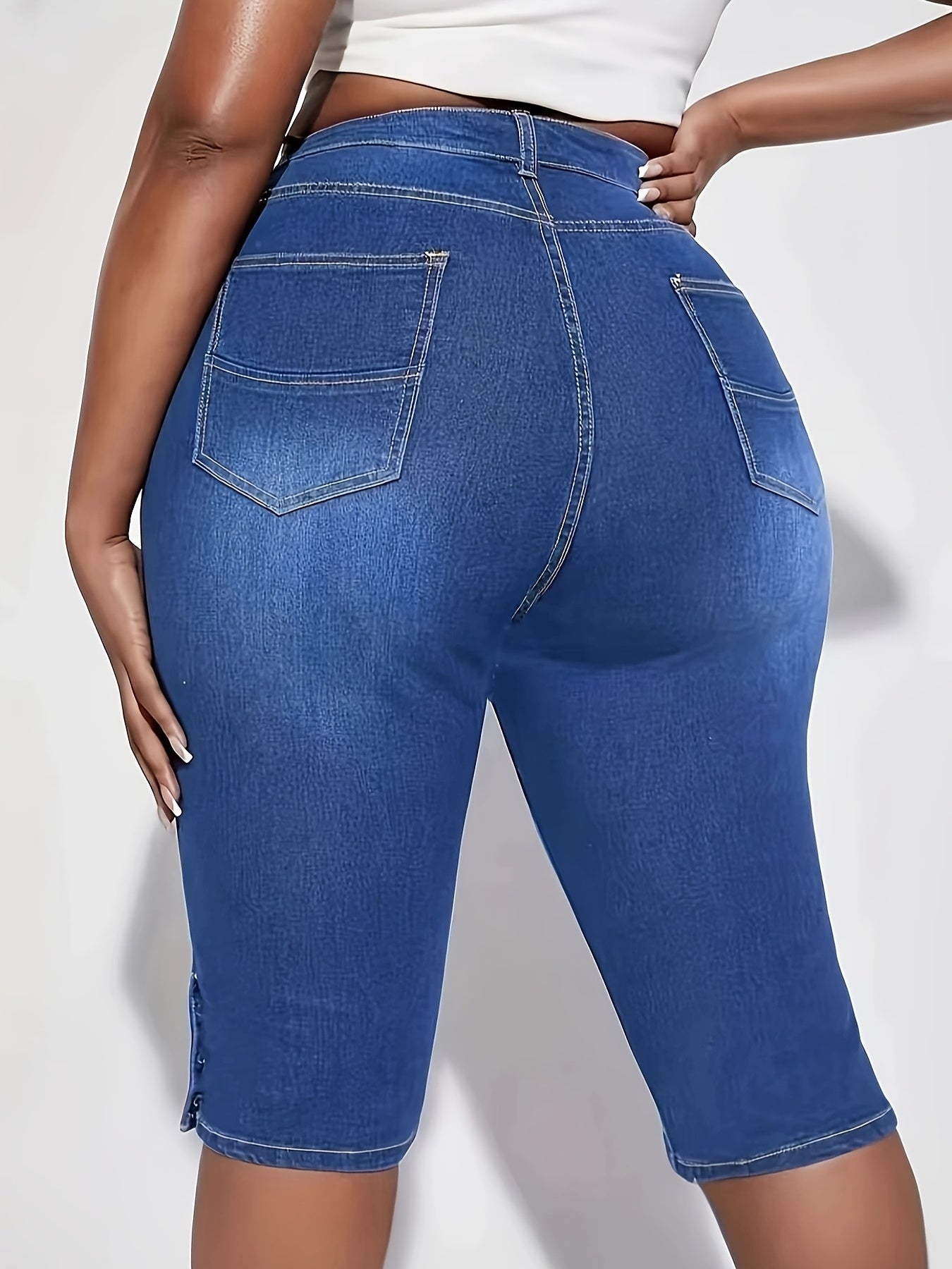 Women's High Waist Stretch Denim Shorts