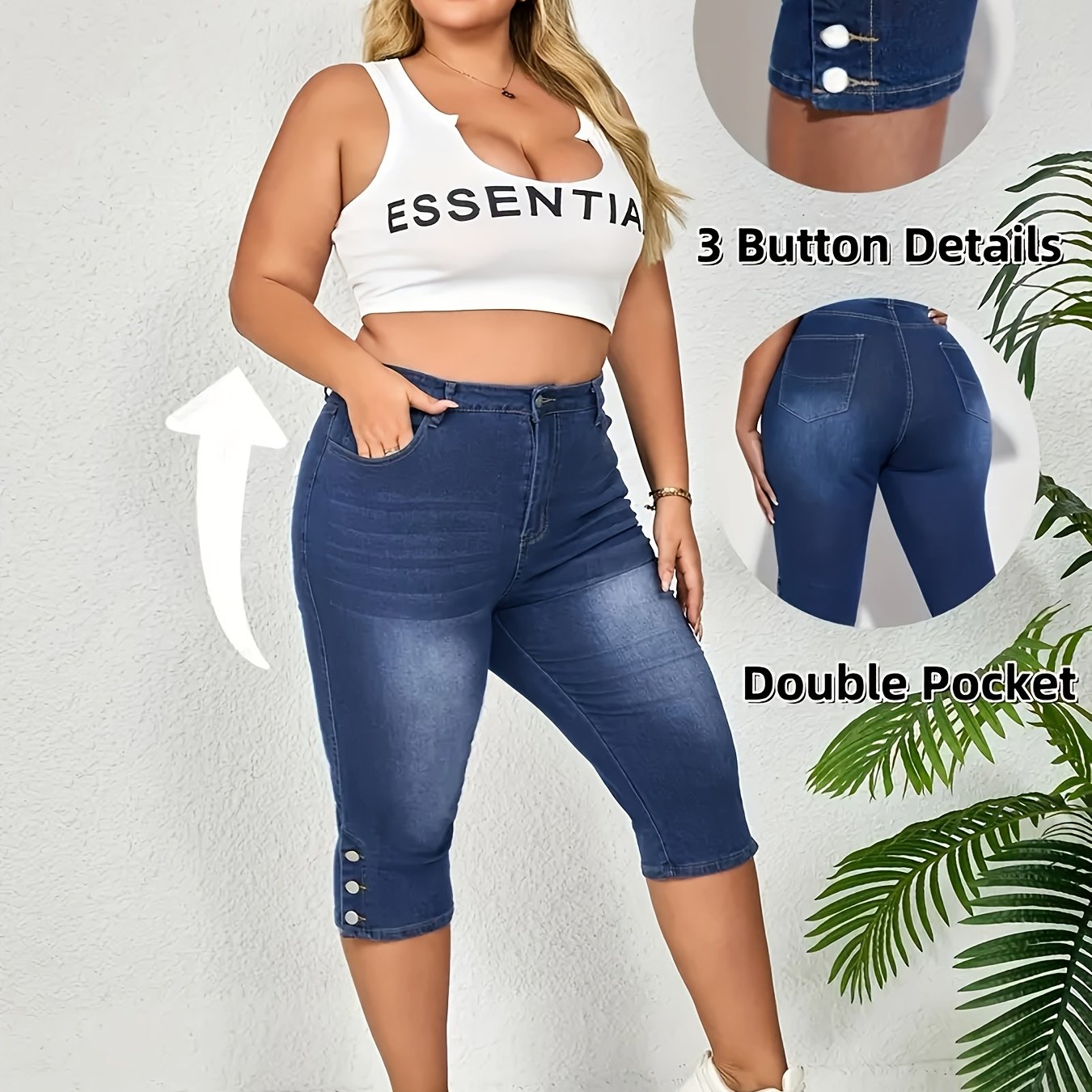 Women's High Waist Stretch Denim Shorts