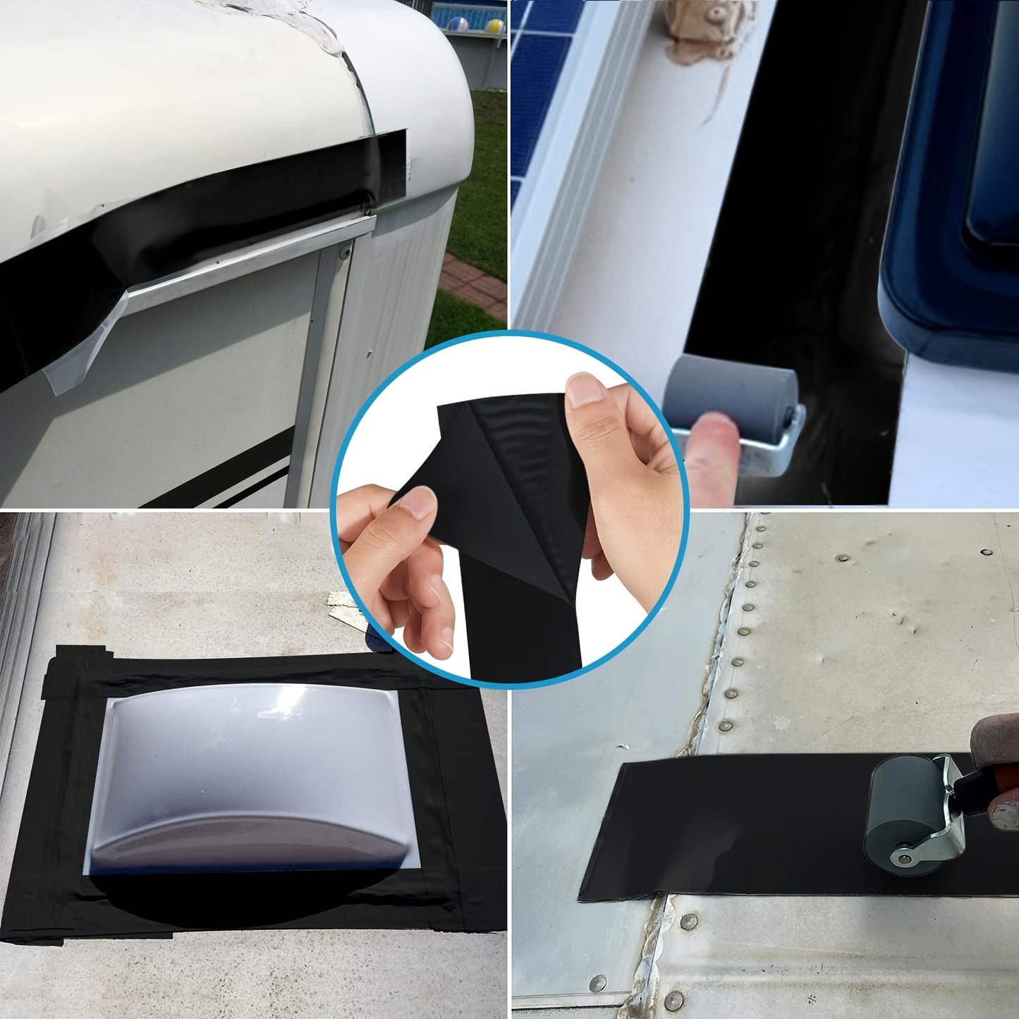 RV Sealant Tape, RV Roof Tape White/Black, UV Resistant, Weatherproof Repair Sealant Tape