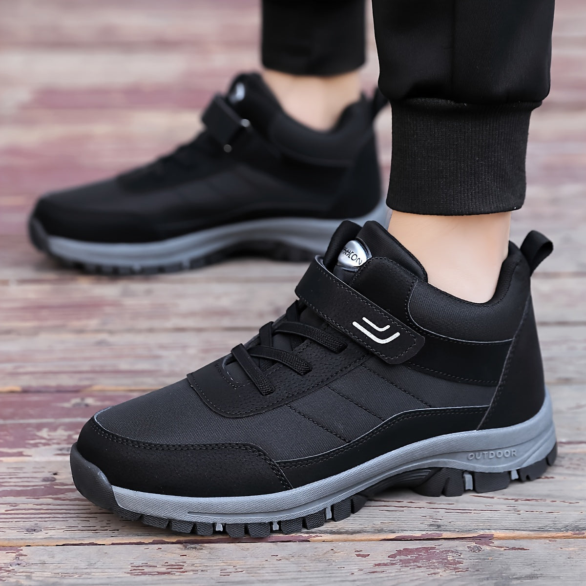 Women's All-Season Breathable Mesh Hiking Boots with Easy Hook-and-loop Fastener Strap