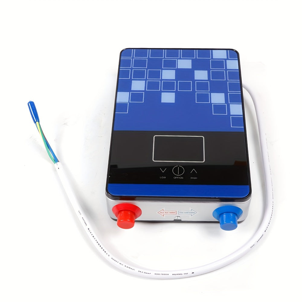 Tankless Electric Water Heater with Precise Temperature Control & Safety Protections - Large LED Display, Adjustable Flow, Overheat Auto Shutdown