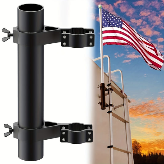 Heavy-Duty Aluminum RV Ladder Flagpole Holder