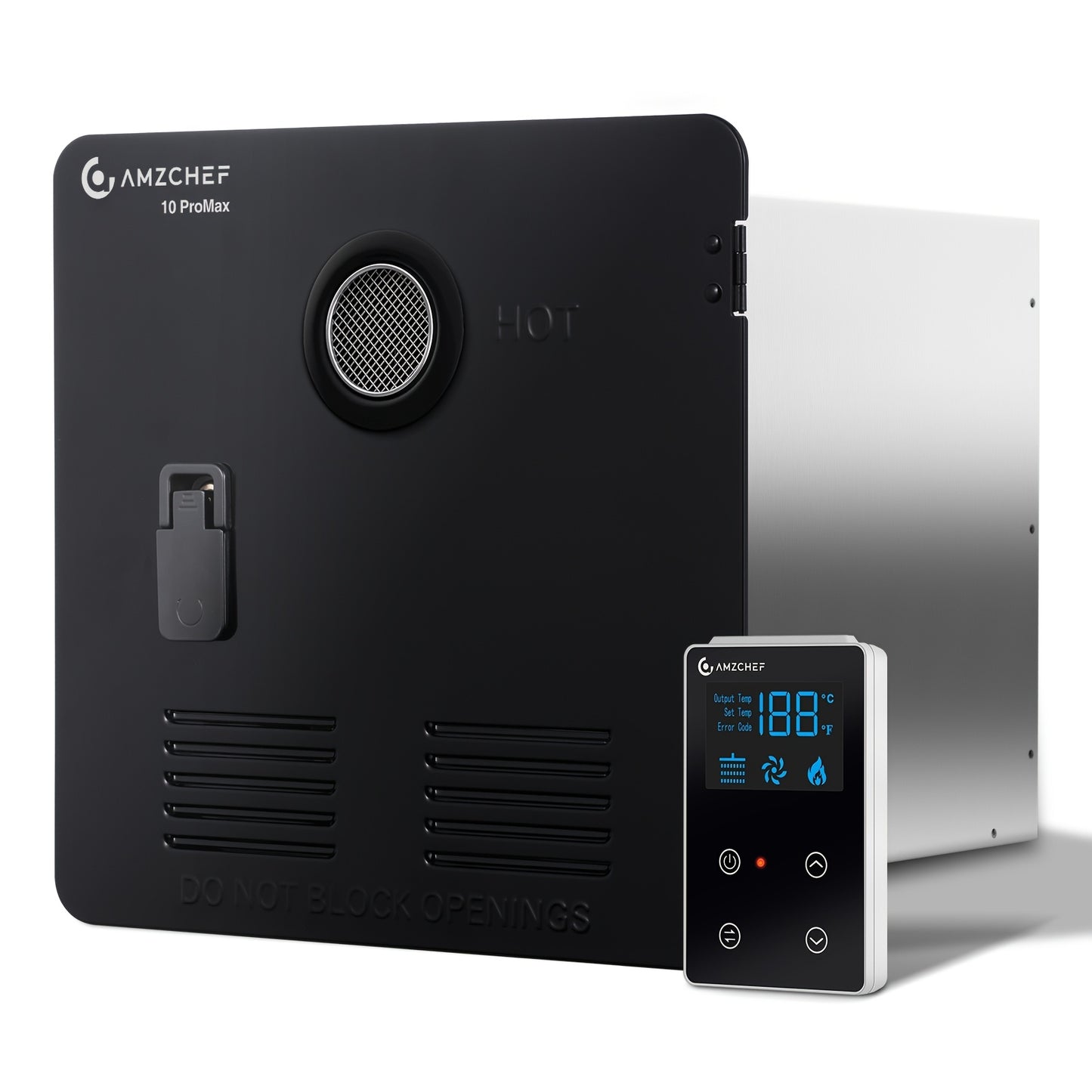 65,000BTU, 3.9 GPM, 12V, 9800ft Endless Hot Water, Black Door & Remote Control, LCD Display