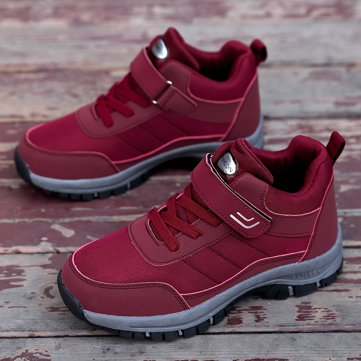 Women's All-Season Breathable Mesh Hiking Boots with Easy Hook-and-loop Fastener Strap