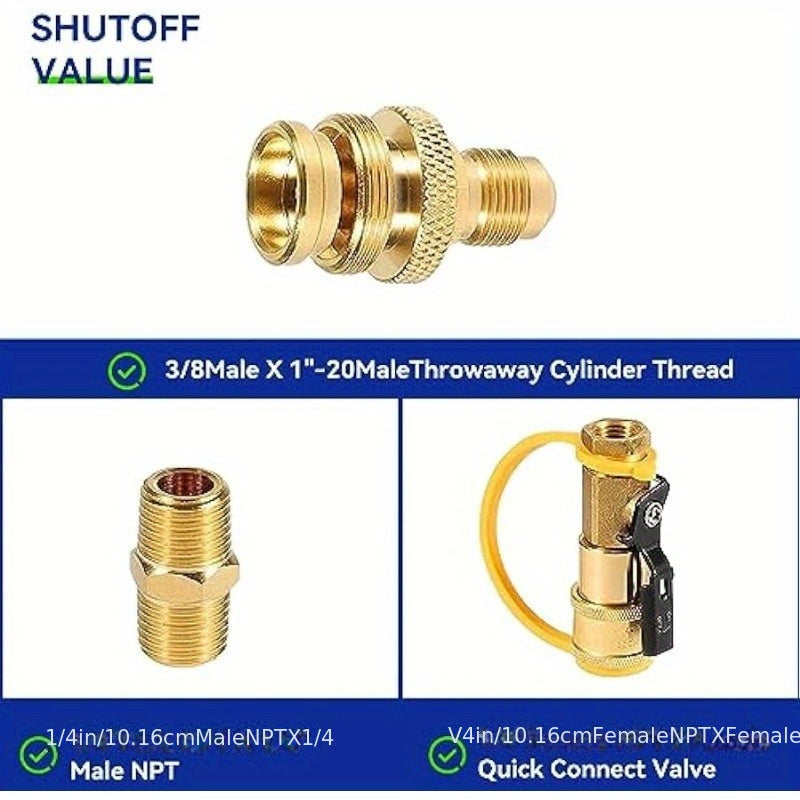 6ft Stainless Steel Braided Propane Hose with Quick Connect & Safety Shut-Off Valve