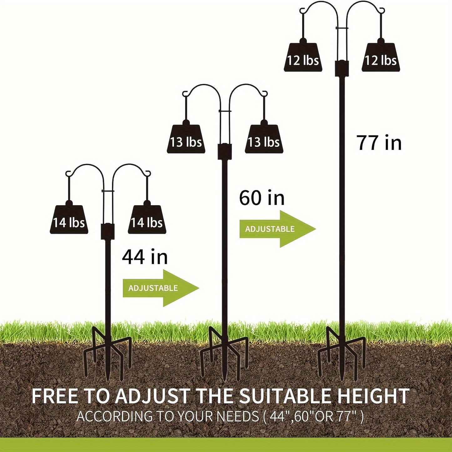 Double Shepherds Hooks for Outdoor, 2-Pack