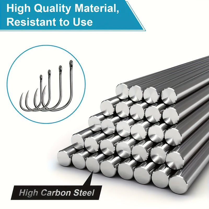 100 One Fishhook, Strong Sharp Fishhook Carbon Steel Barbed Fishhook Barbed Fishhook Size 3 4 5 6 7 8 9 10 11 12
