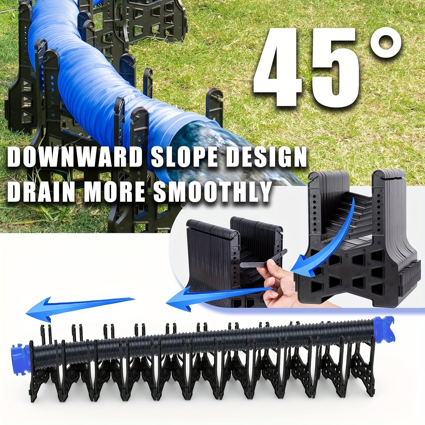 RV Sewer Hose Support 10 Feet, Height-Adjustable ABS Sewer Hose Support For RV Camper, Easy To Set Up, And Protects And Supports Sewer Hose