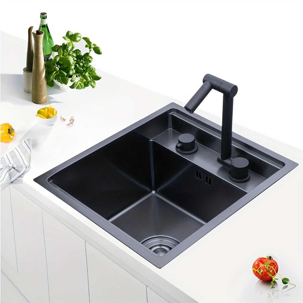 RV Kitchen Sink Bar Sink With Folding Faucet, Cover, Drain Pipe And Strainer Full Set