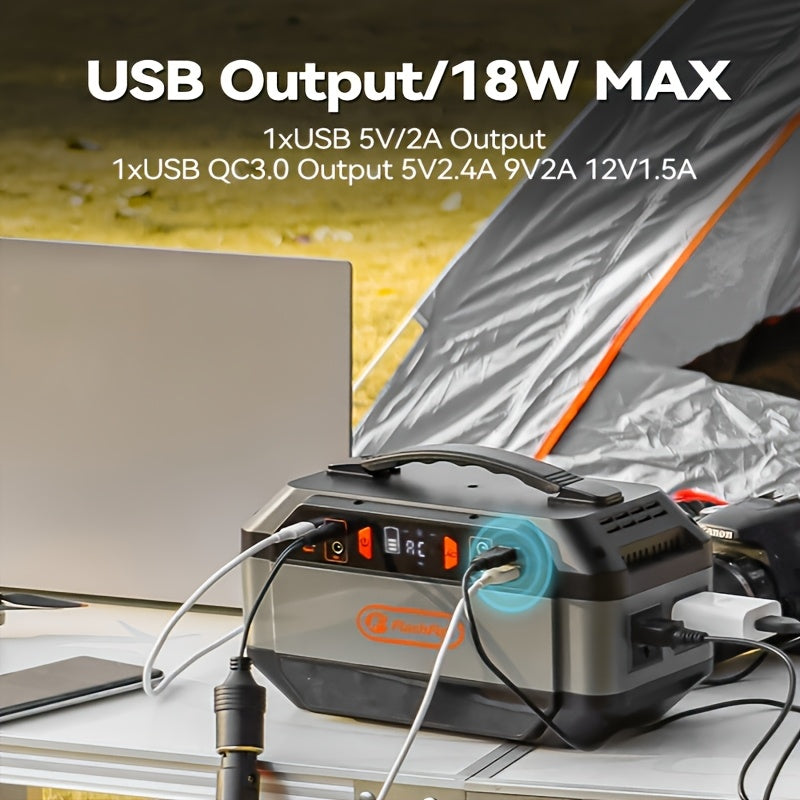 Portable Power Station with 78000mAh Battery Pack Solar Generator, 300W AC Power Supply, 600W Peak Power, 9 Outputs, Equipped with 100W4 Power Charging Board, Suitable for Outdoor Travel, Camping, Emergency, RV and Other Purp