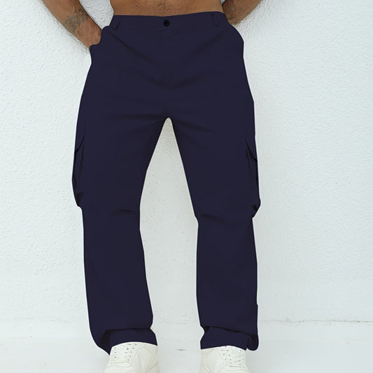 Men'S Classic Solid Color Cargo Pants