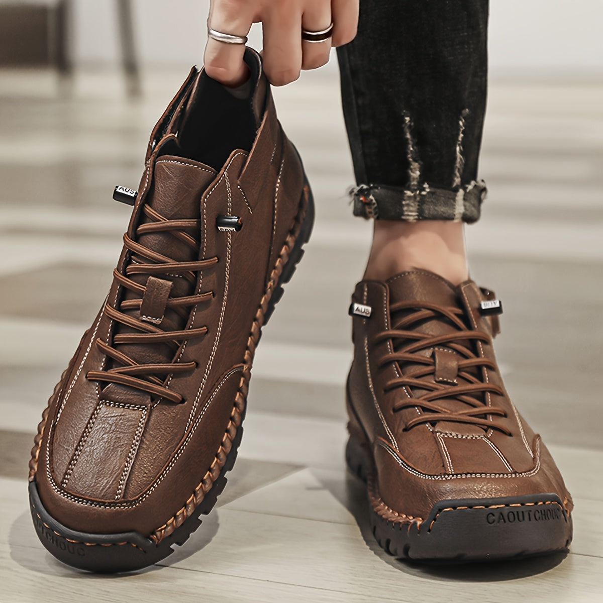 Ankle Boots Hand-sewn Outdoor Work Shoes