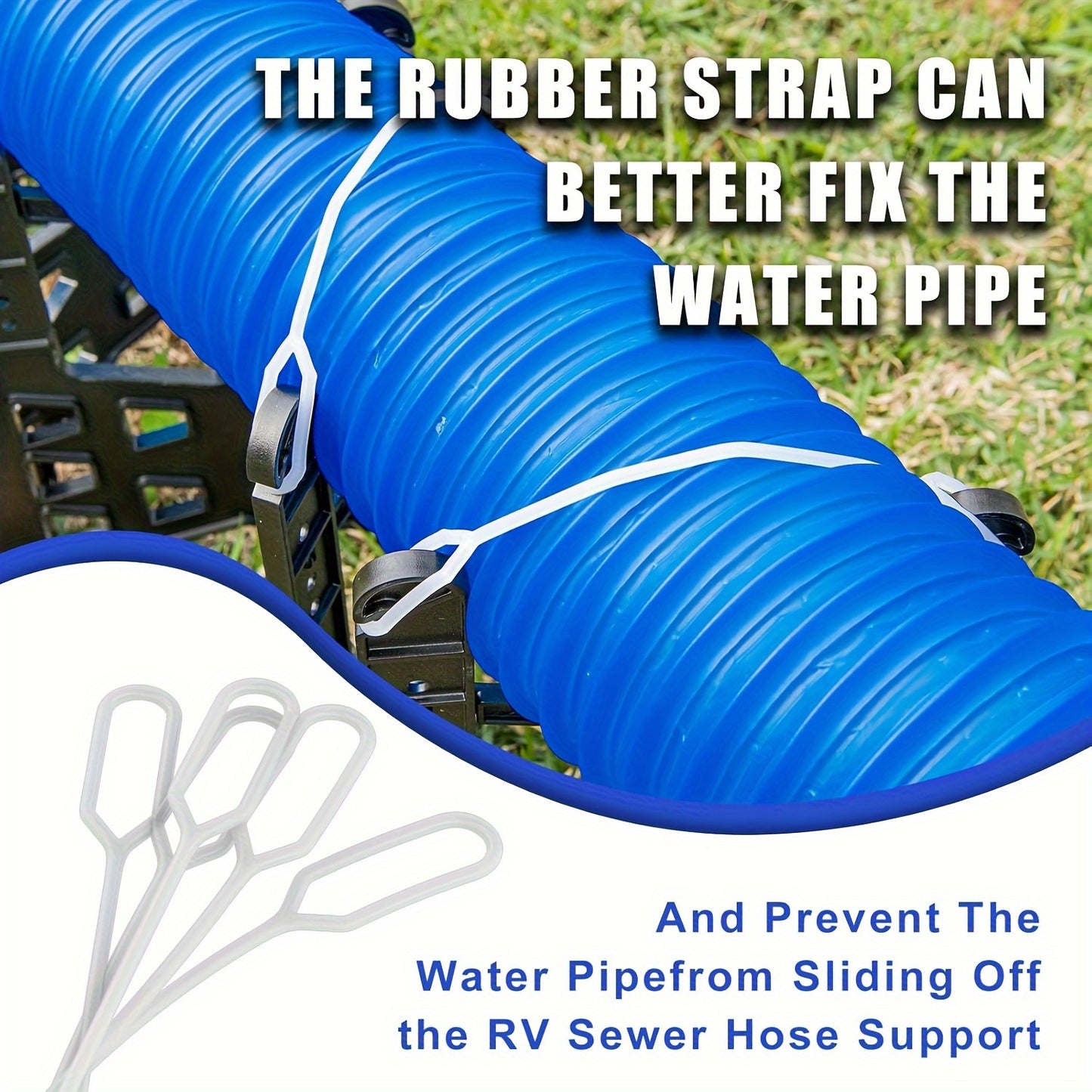 RV Sewer Hose Support 10 Feet, Height-Adjustable ABS Sewer Hose Support For RV Camper, Easy To Set Up, And Protects And Supports Sewer Hose