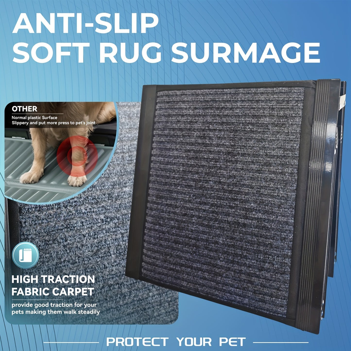 2pcs Dog Ramp For Car, Portable Pet Ramp With 1 Built-in Handle, Folding Dog Ramp For Large And Small Dog