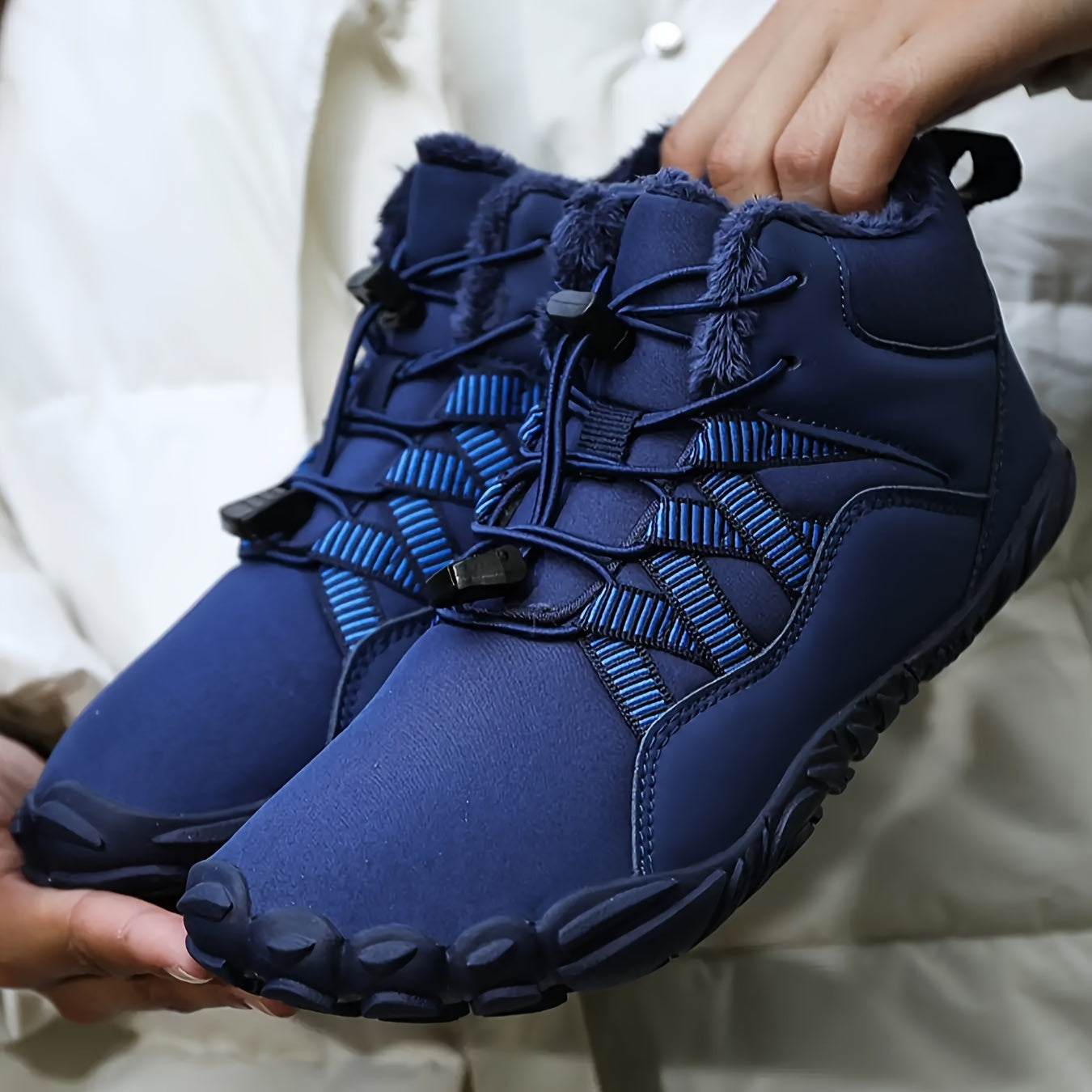 Outdoor Snow Boots for Women, Winter Plush Shoes, Anti Splash, Anti Slip, Wear-Resistant Hiking Shoes