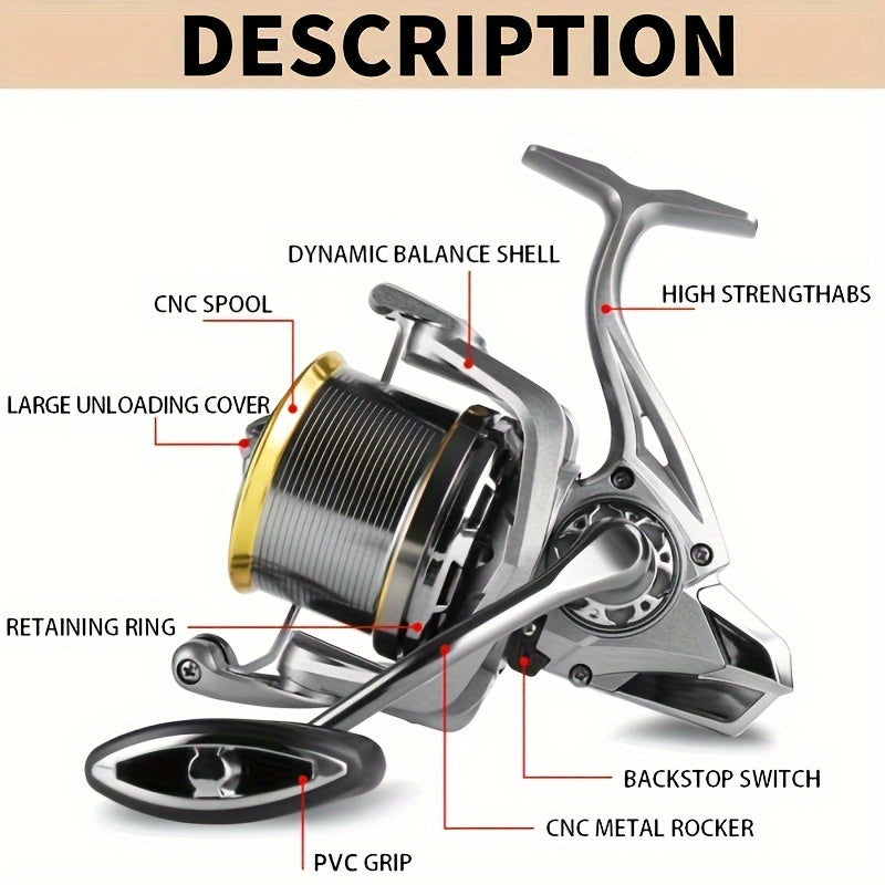 Metal Spinning Fishing Reel, 20KG/44LB Max Drag Powerful Reel, Long Distance Casting Reel