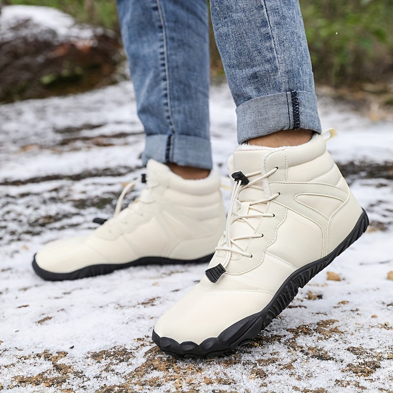 [Everyday Comfort] Women's Winter Fleece-Lined Warm Snow Boots - Waterproof, Non-Slip Hiking Shoes with Rugged Rubber Sole