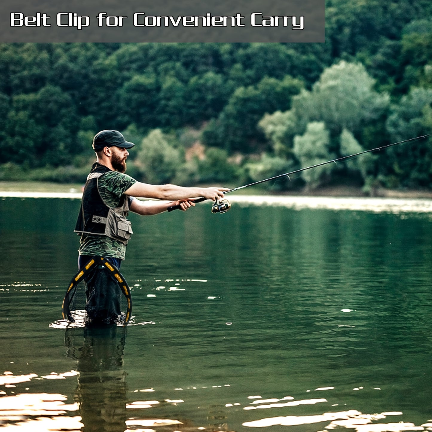 Floating Fishing, Rubber Coated Landing Net for Easy Catch & Release for Easy Transportation & Storage